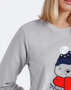 Sale Admas Pyjama micropolaire Good Morning Mouse gris
