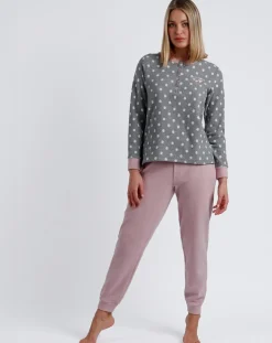 Femme Admas Pyjama Sweet Dots A gris chiné