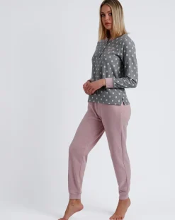 Femme Admas Pyjama Sweet Dots A gris chiné