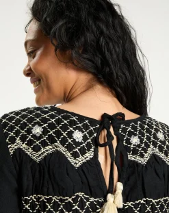 Outlet Manoush Robe 100% Laine Baptême noire