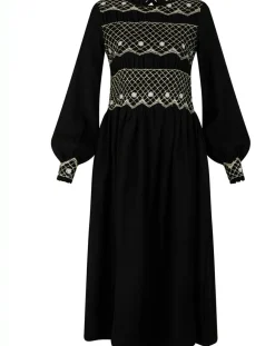 Outlet Manoush Robe 100% Laine Baptême noire
