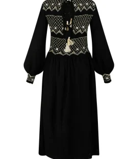 Outlet Manoush Robe 100% Laine Baptême noire