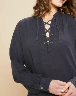 Femme Hartford Robe 100% Lin Reference graphite