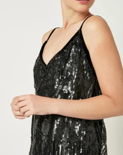 Online Manoush Robe Paillettes noire