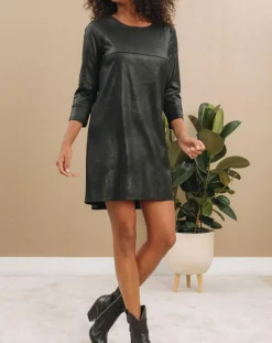 Best Lauren Vidal Robe peau de pêche Tasha noire