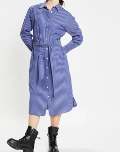 Femme Jodhpur Robe Alix rayée blanc/bleu