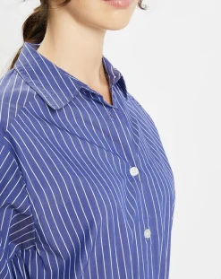 Femme Jodhpur Robe Alix rayée blanc/bleu