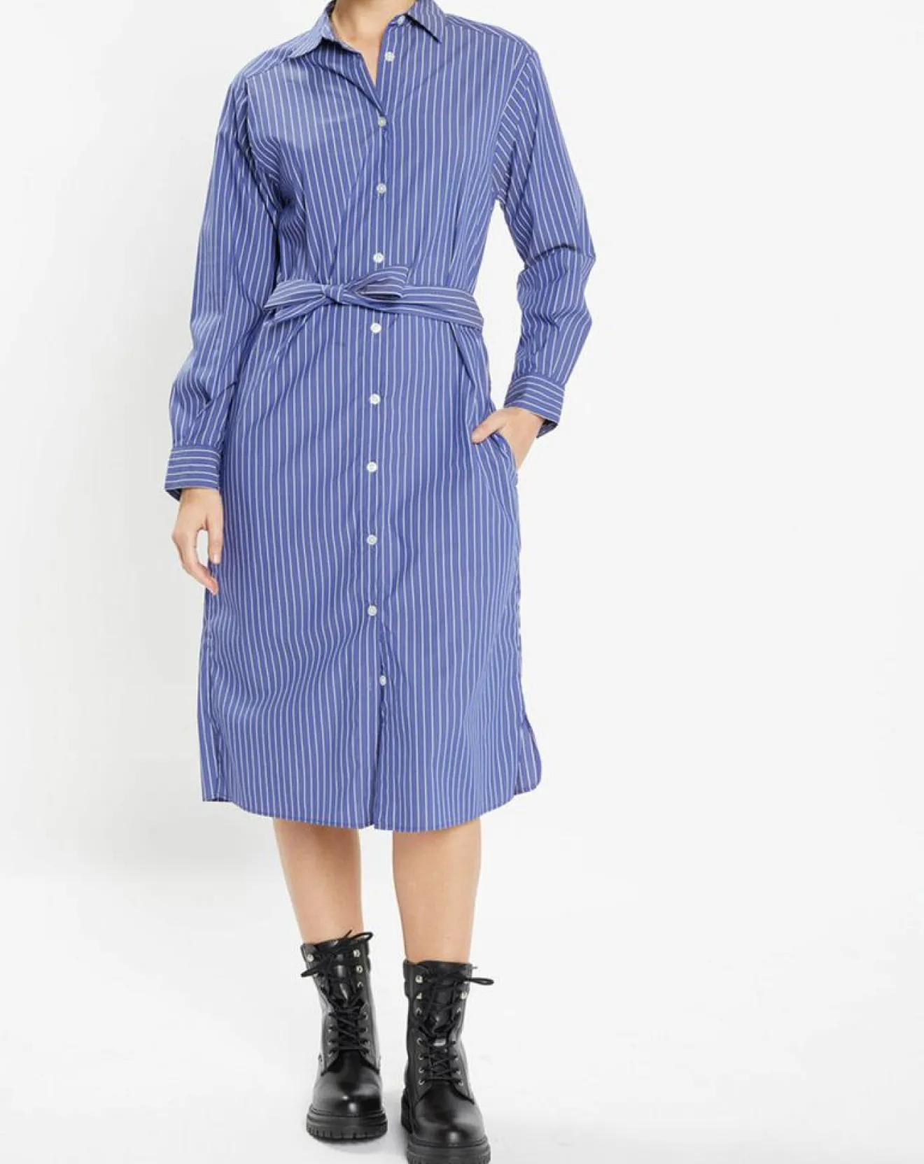 Femme Jodhpur Robe Alix rayée blanc/bleu