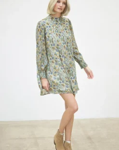 Sale Caroll Robe Anderson imprimée paille