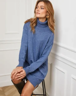 New Fleur de cachemire Robe Anna indigo