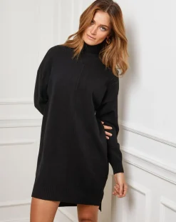 Hot Fleur de cachemire Robe Anna noire