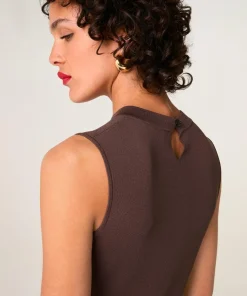 Femme Rodier Robe Anne-Isabelle marron écorce