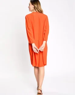 Femme Esprit Robe babydoll à volant orange vif