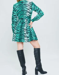 Femme Manoush Robe Belle de Jour imprimée émeraude