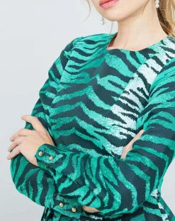 Femme Manoush Robe Belle de Jour imprimée émeraude