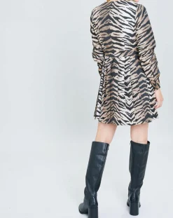 New Manoush Robe Belle de Jour imprimée marron