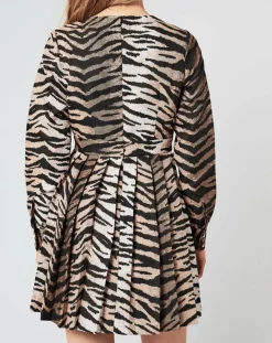 New Manoush Robe Belle de Jour imprimée marron