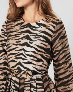 New Manoush Robe Belle de Jour imprimée marron