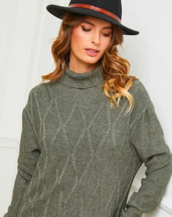 Online Fleur de cachemire Robe Charlotte kaki