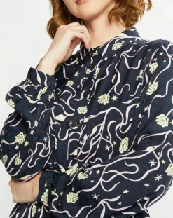 Femme Scotch & Soda Robe Chemise Cosmos bleu nuit/violet