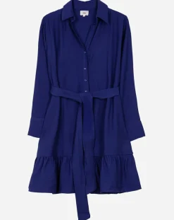 Femme An'ge Robe chemise courte Mira bleu électrique