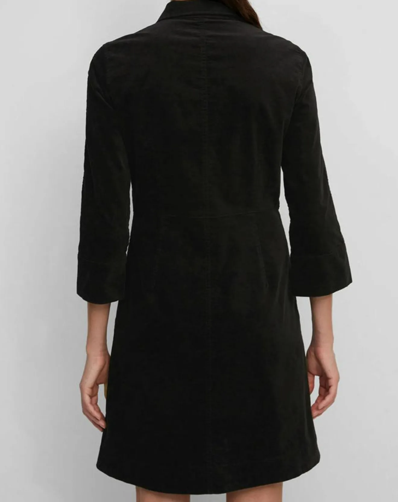 Femme Marc O'Polo Robe Chemise en Velours lisse noire