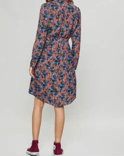 Femme Suncoo Robe Cidjie imprimée bleu/marron