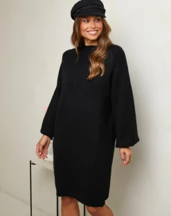 Online Soft Cashmere Robe Claudine noire