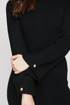 Femme C&Jo Robe col montant noire