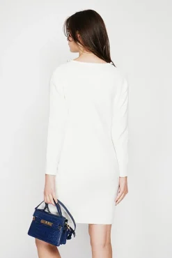 Femme C&Jo Robe col perle naturel