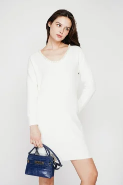 Femme C&Jo Robe col perle naturel