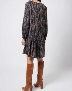 Femme Esprit Robe courte à motif et découpe multicolore