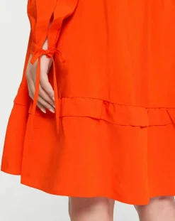 Femme Scotch & Soda Robe courte à volants rouge