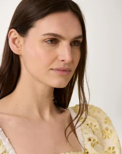 Femme Manoush Robe courte Broderie blanc/jaune