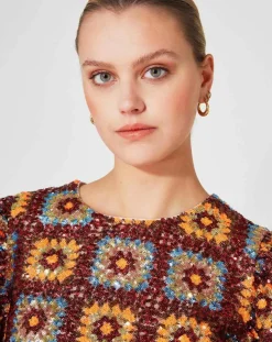 New Manoush Robe courte Crochet Paillette chocolat