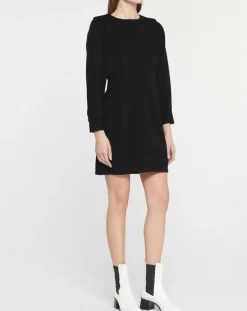 Femme Galeries Lafayette Robe courte en Coton bio Clara unie noire