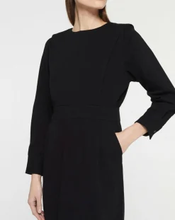 Femme Galeries Lafayette Robe courte en Coton bio Clara unie noire