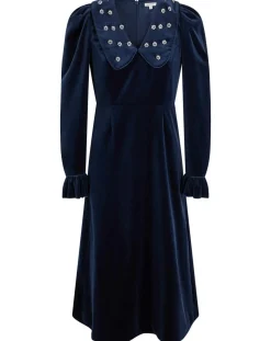 Femme Manoush Robe courte en Velours Princesse encre