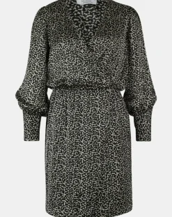 Sale Galeries Lafayette Robe courte portefeuille Carlotta imprimé fantaisie noir/écru