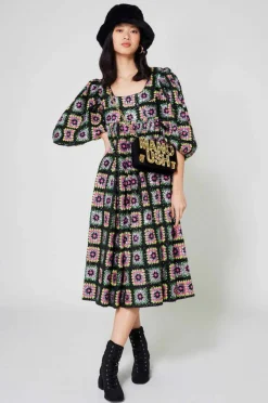 Hot Manoush Robe Crochet Paillette & Sequins multicolore