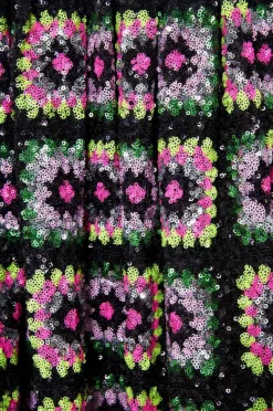 Hot Manoush Robe Crochet Paillette & Sequins multicolore