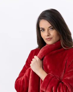 Clearance Le Chat Robe de chambre en peluche flanelle Essentiel tomette