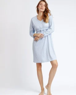 Femme Mr Wonderful Robe de nuit Stripes & Dots bleu ciel