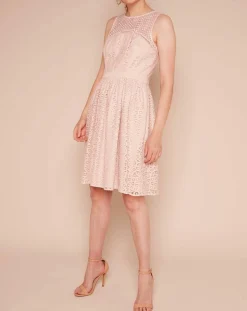 Femme Derhy Robe Dico patineuse texturée rose