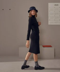 Outlet Rodier Robe Dinah moulante boutons noir