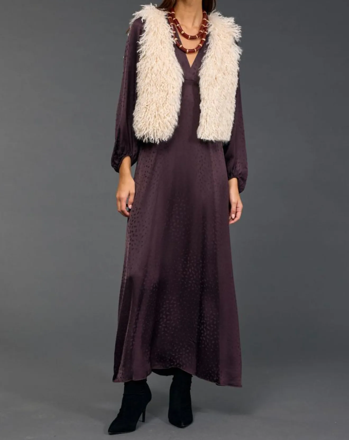 Femme Lauren Vidal Robe Eliza raisin