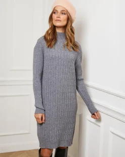 Clearance Fleur de cachemire Robe Emma grise