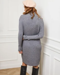 Clearance Fleur de cachemire Robe Emma grise