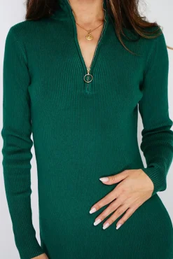 Sale Assuili Robe en Cachemire mélangé Eliane vert amazone