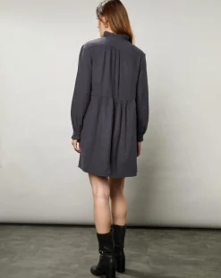 Femme Hartford Robe en Gaze de Coton Rimba charbon